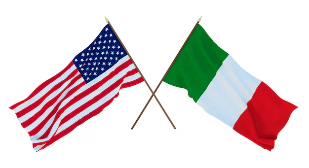 Italian and American flags